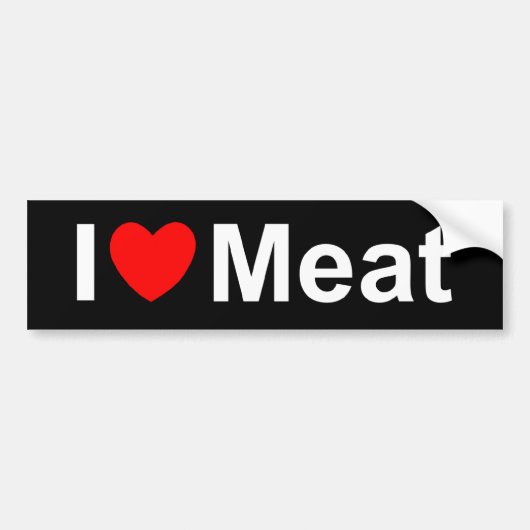 Ik hou (Hart) van Vlees Bumpersticker (Voorkant)