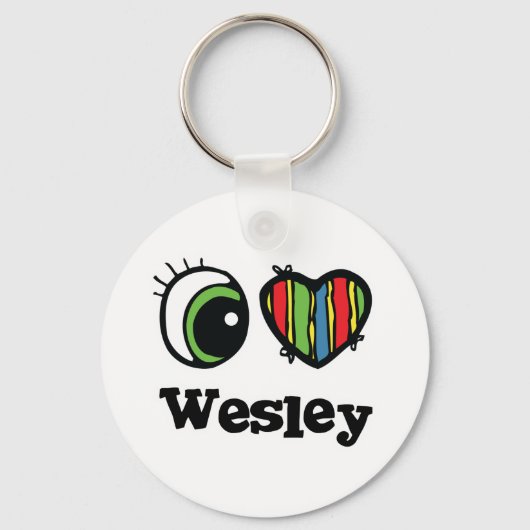 Ik hou (Hart) van Wesley Sleutelhanger (Voorkant)