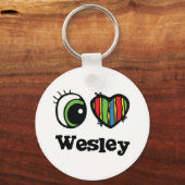 Ik hou (Hart) van Wesley Sleutelhanger (Voorkant)