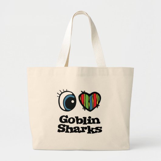 Ik hou (Hartje) van Goblinhaaien Grote Tote Bag (Voorkant)