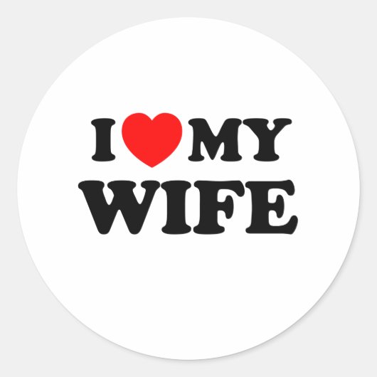 Ik hou (hartje) van mijn vrouw ronde sticker (Voorkant)