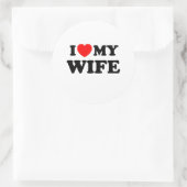 Ik hou (hartje) van mijn vrouw ronde sticker (Tas)