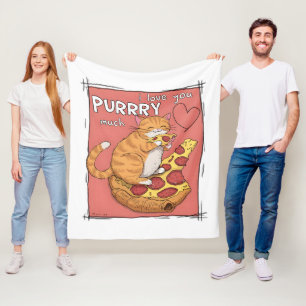 Ik hou heel veel van je Grappig cadeau voor katten Fleece Deken
