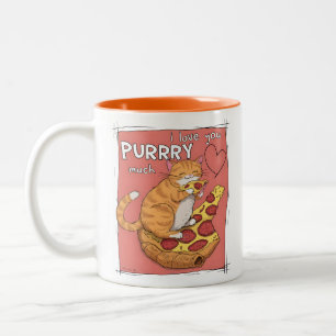 Ik hou heel veel van je Grappig cadeau voor katten Tweekleurige Koffiemok