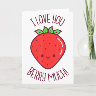 Ik hou heel veel van je Kawaii Aardbei Valentijn Kaart