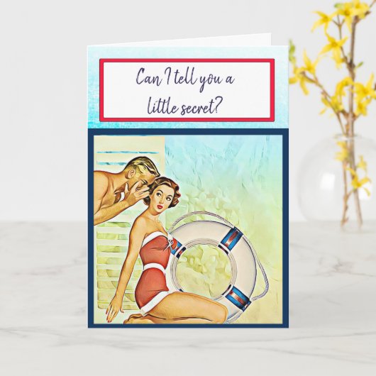 Ik hou heel veel van je Retro Beach Kaart (Gele Bloem)