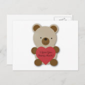 Ik hou heel veel van jou Beary Much Knuffel Teddyb Feestdagenkaart (Voorkant / Achterkant)