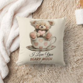 Ik hou heel veel van jou Beary Much op ansichtkaar Kussen