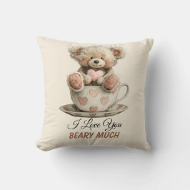 Ik hou heel veel van jou Beary Much op ansichtkaar Kussen