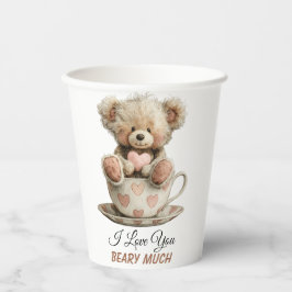 Ik hou heel veel van jou Beary Much op ansichtkaar Papieren Bekers
