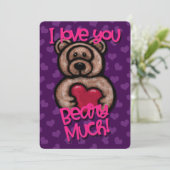 Ik hou heel veel van jou Beary Much Valentijn  Feestdagenkaart (Staand voorkant)
