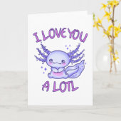 Ik hou heel veel van jou lotl Axolotl verliefd Kaart (Gele Bloem)