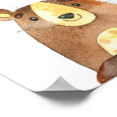 Ik hou heel veel van jou, Woodland Bear Nursery Ku Poster (Hoek)