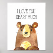 Ik hou heel veel van jou, Woodland Bear Nursery Ku Poster (Voorkant)