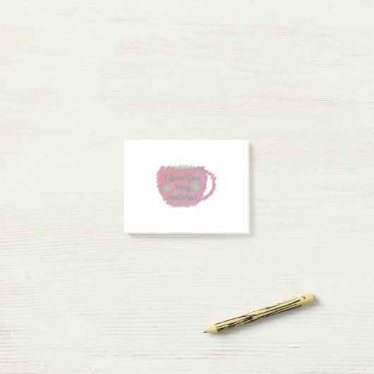 Ik hou heel veel van Matcha Post-it® Notes (Op bureau)