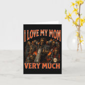 Ik hou heel veel van mijn moeder, grappig skeletme kaart (Gele Bloem)