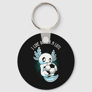 Ik hou heel veel van voetbal Axolotl Voetbaltraini Sleutelhanger