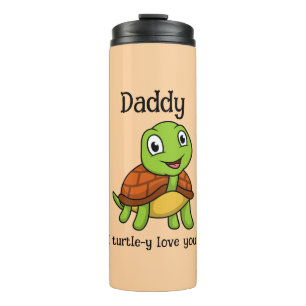 Ik hou helemaal van je papa! Cute Vaderdag Schildp Thermosbeker