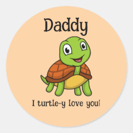 Ik hou helemaal van je papa! Lieve Vaderdag Schild Ronde Sticker