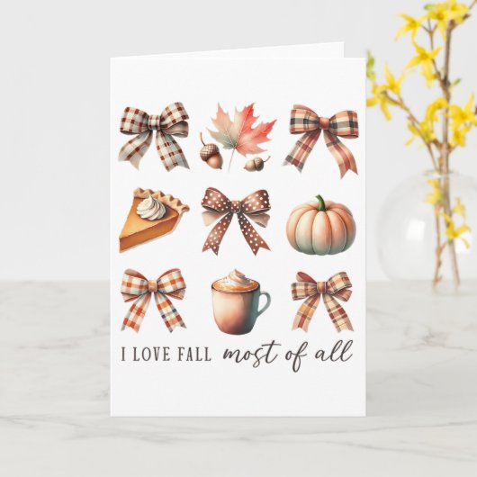 Ik hou het meest van de herfst, het najaar, Thanks Kaart (Gele Bloem)