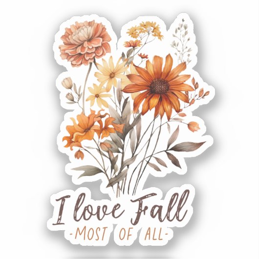 Ik hou het meest van Herfst - Autumn Foliage Sticker (Voorkant)