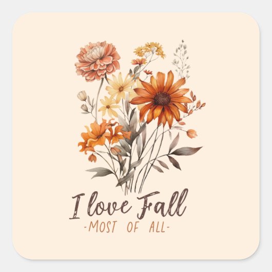 Ik hou het meest van Herfst - Autumn Foliage Vierkante Sticker (Voorkant)