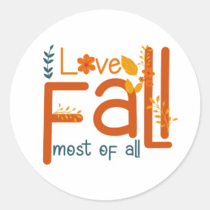 Ik hou het meest van herfst – herfst esthetisch on ronde sticker