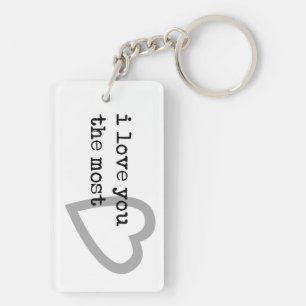 ik hou het meest van jou met een modern hart sleutelhanger