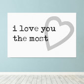 ik hou het meest van jou modern hart canvas afdruk (Insitu (Houten vloer))