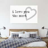 ik hou het meest van jou modern hart canvas afdruk (Insitu (Slaapkamer))