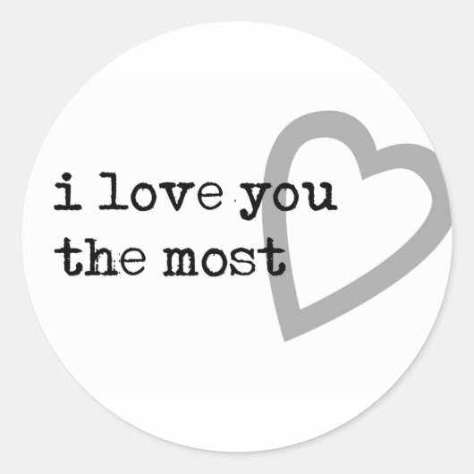 ik hou het meest van jou schattig hartje ronde sticker (Voorkant)