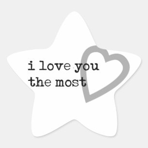 ik hou het meest van jou schattig hartje ster sticker