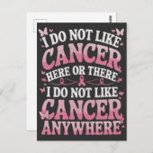 Ik hou hier of daar niet van kanker briefkaart (Voorkant / Achterkant)
