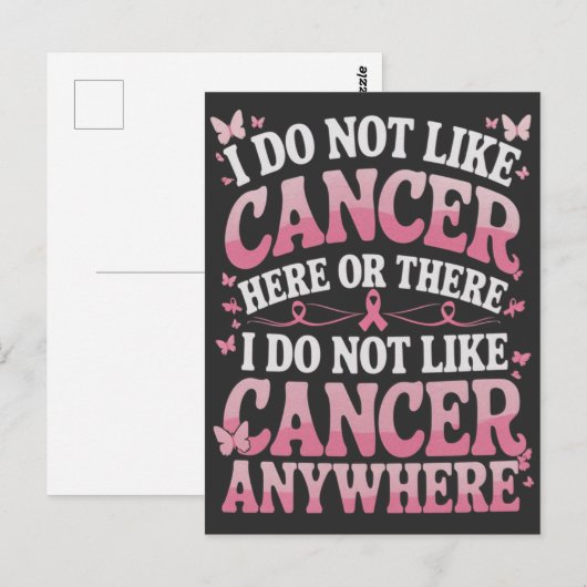 Ik hou hier of daar niet van kanker briefkaart (Voorkant / Achterkant)