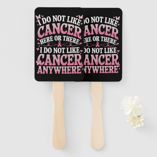 Ik hou hier of daar niet van kanker handwaaier (Voorkant en achterkant)