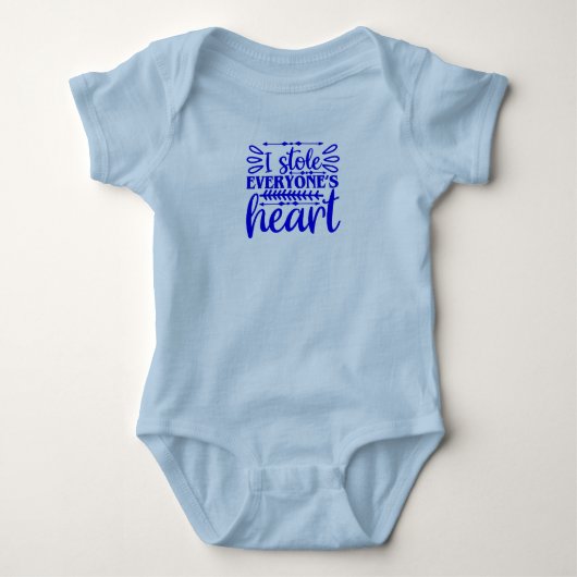 Ik hou iedereen's hart blauwe jongen tegen romper (Voorkant)
