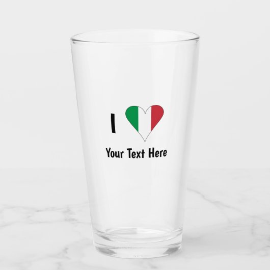 Ik hou (Italiaanse vlag hart) van je tekst Glas (Voorkant)