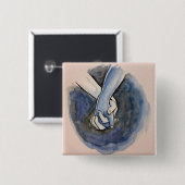 Ik hou je hand vast door @Alexis_Royce Vierkante Button 5,1 Cm (Voorkant /achterkant)