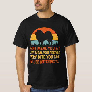 Ik hou je in de gaten Chow Chow zonsondergang T-shirt