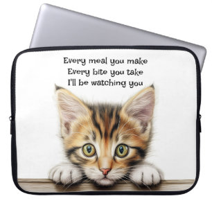 Ik hou je in de gaten, grappige kat, elektronische laptop sleeve