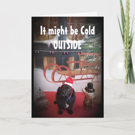 IK HOU JE 'WARM' MET KERST FEESTDAGEN KAART (Voorkant)