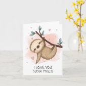 Ik hou langzaam veel van je luiaard kaart (Gele Bloem)