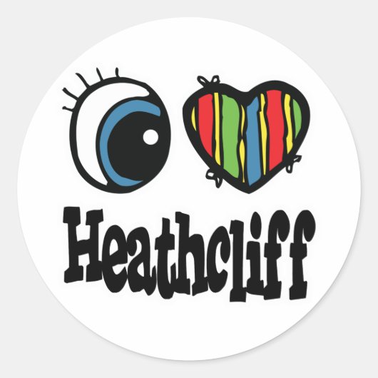 Ik hou (lief) van Heathcliff Ronde Sticker (Voorkant)