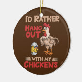 Ik hou liever op met mijn kippen grappige boer keramisch ornament (Links)