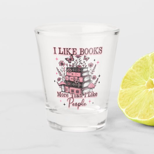 Ik hou meer van boeken dan van… shot glas (Voorkant)