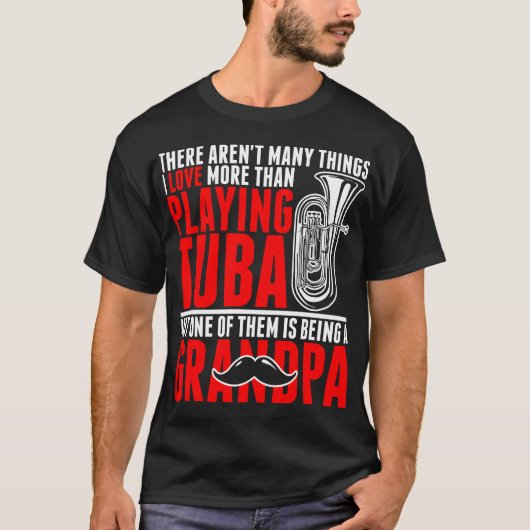 Ik hou meer van dan Tuba opa spelen T-shirt (Voorkant)