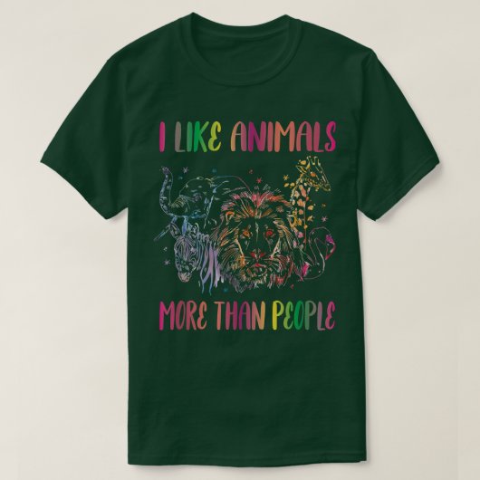 Ik hou meer van dieren dan van grappige Vegan Vege T-shirt (Design voorkant)