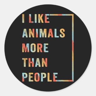Ik hou meer van dieren dan van mensen ronde sticker