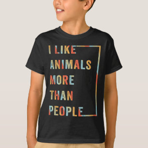 Ik hou meer van dieren dan van mensen t-shirt