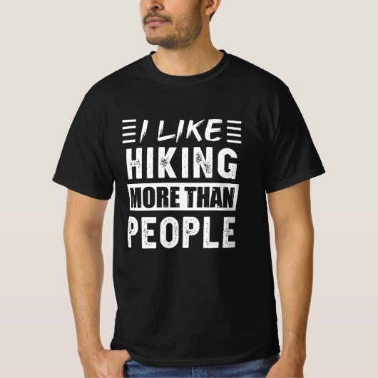 Ik hou meer van Hiking dan van Mensen Funny T-shirt (Voorkant)
